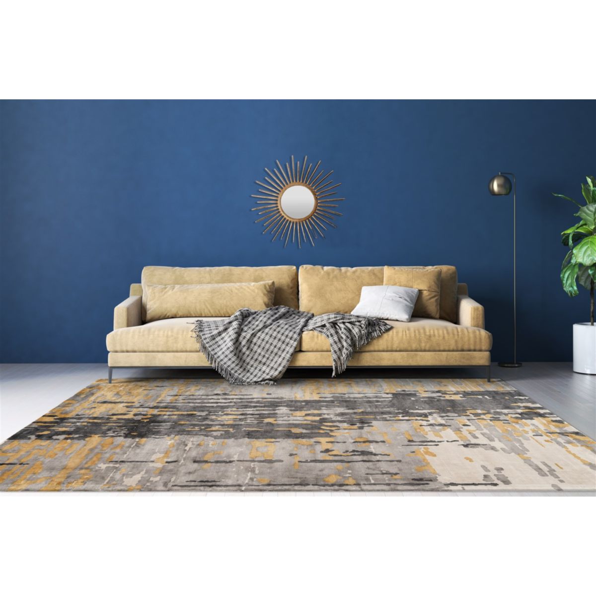 Sinai 225 Grau / Blau / Gold 120cm x 170cm Bild 2