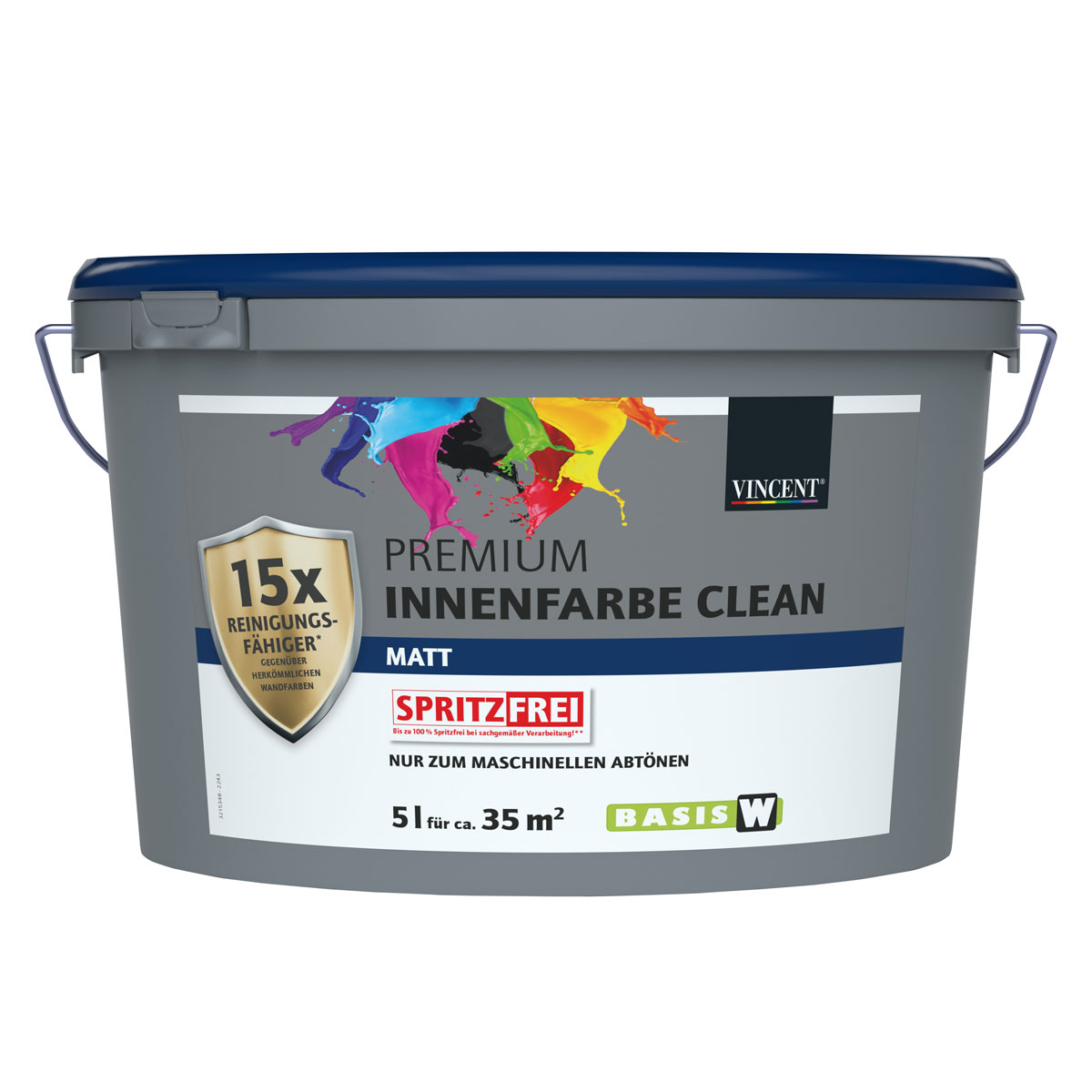 Vincent Wandfarbe Premium Innenfarbe Clean MIX IT! matt 5 L