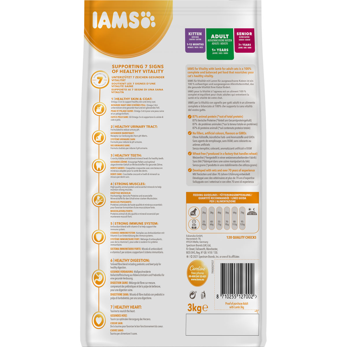 IAMS Trockenfutter Vital Katze mit Lamm 3 kg Bild 2