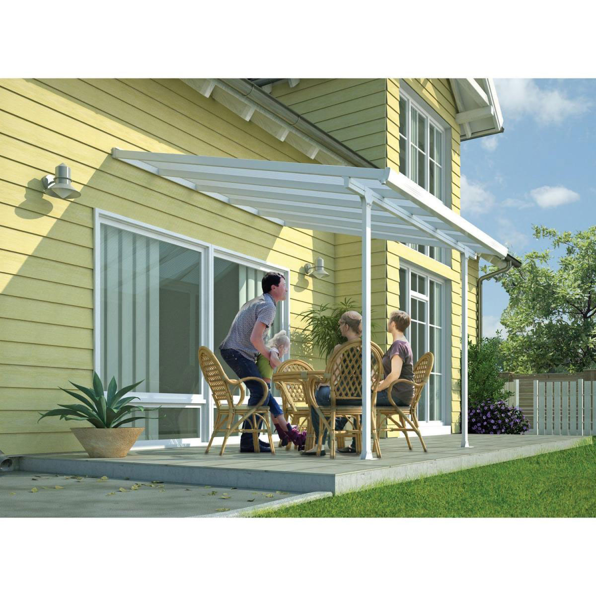 Palram Terrassenüberdachung Feria 305 x 300 cm weiß Bild 2