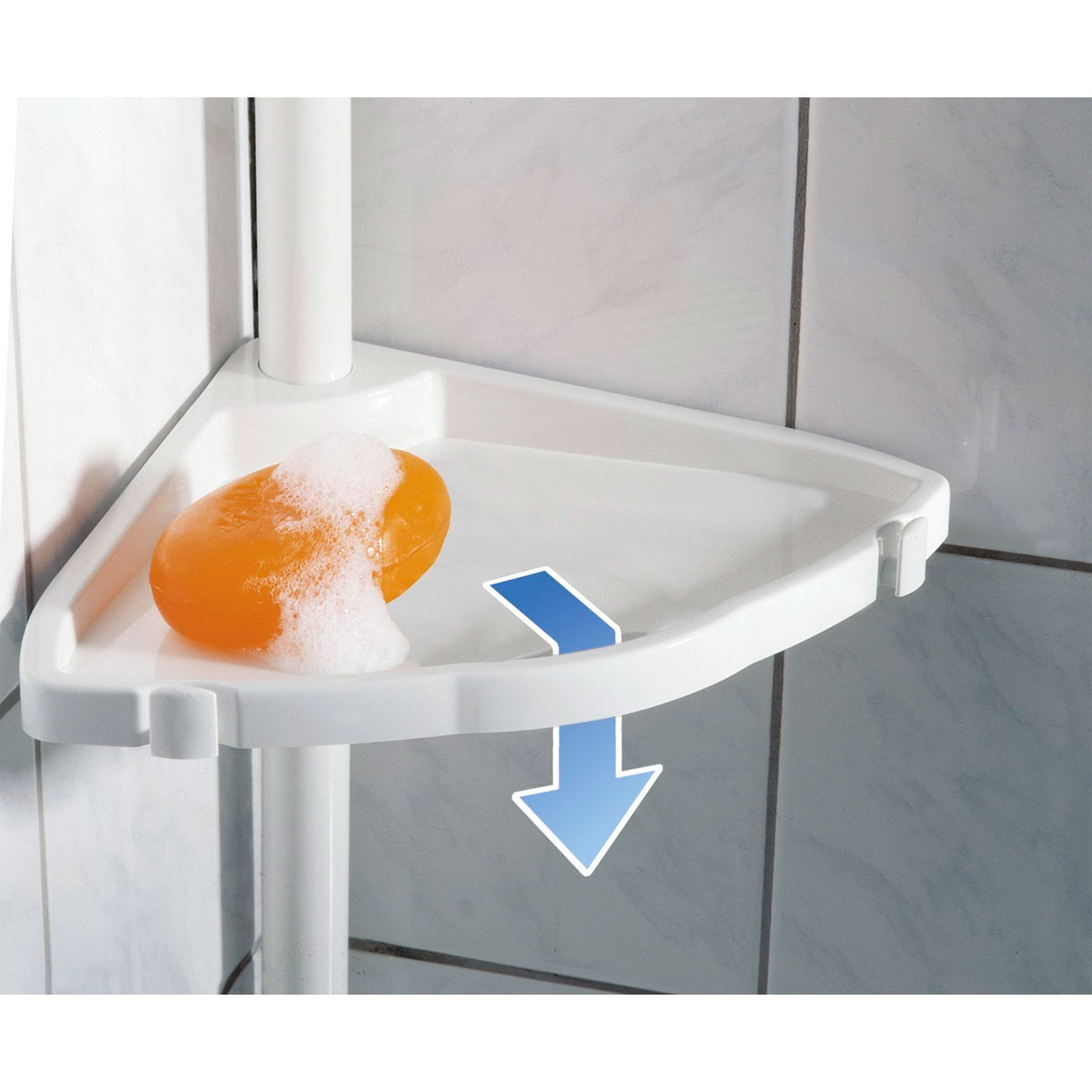 Wenko Teleskop Duschecke Easy weiß mit 4 Ablagen Bild 4