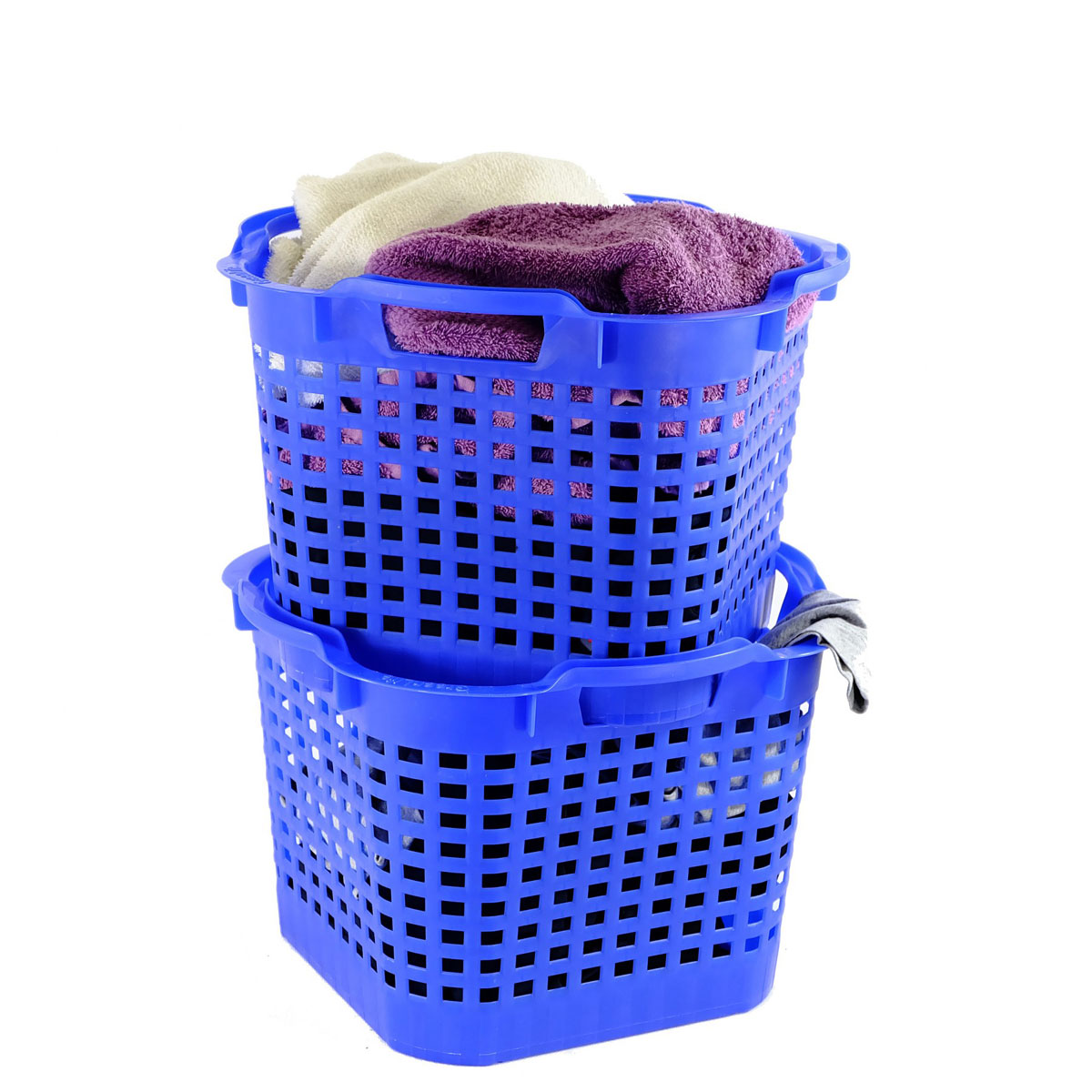GreenLife Uni-Korb 25 kg, 3 Stück, drehstapelbar, blau Bild 2
