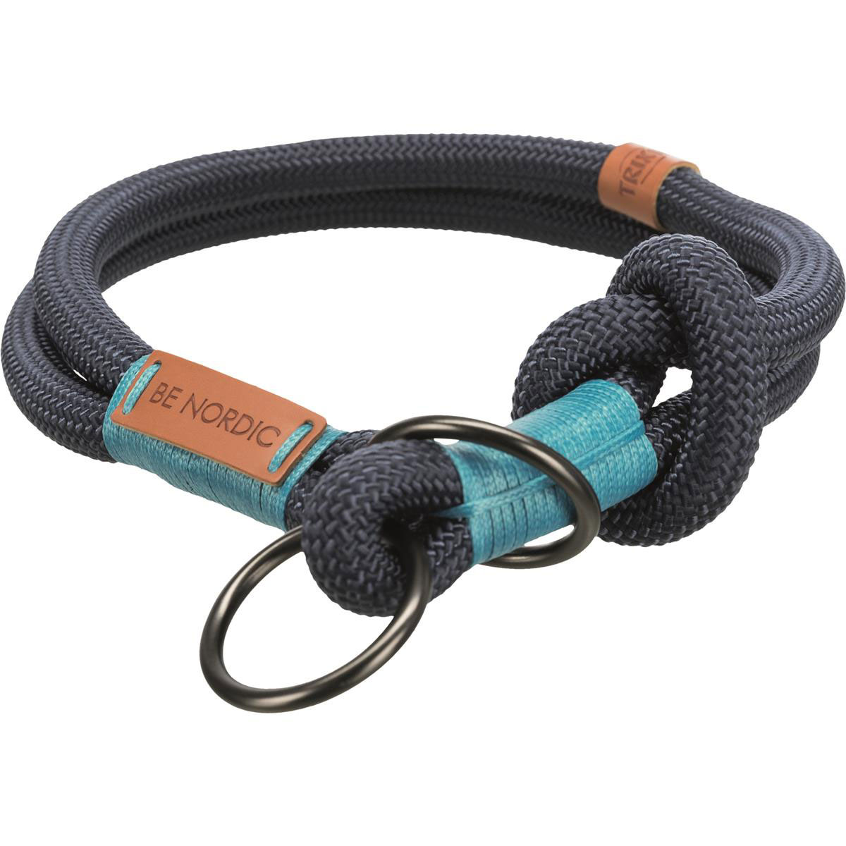 Trixie  Be Nordic Zug-Stopp-Halsband M dunkelblau/hellblau 45 cm/ø 8 mm