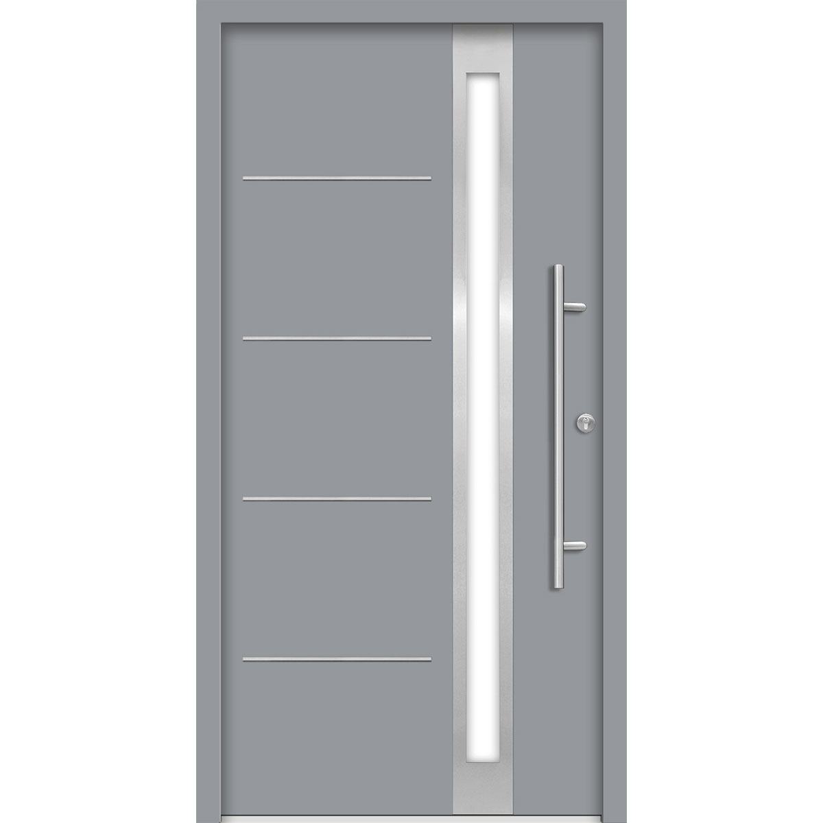 SplenDoor  Premium-Haustür Passivedoor Umea energiesparend grau 100 x 210 cm rechts