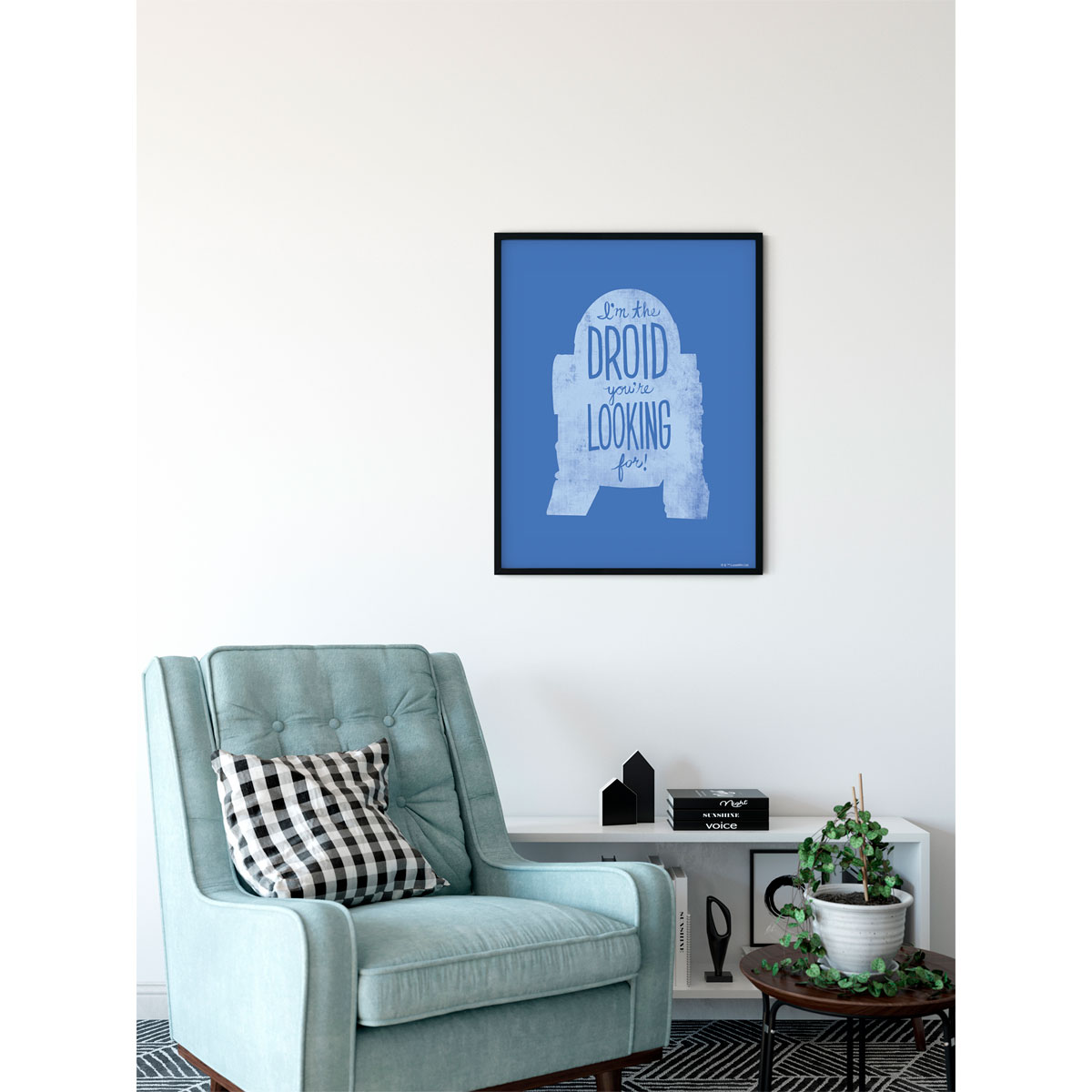 Komar  Wandbild Star Wars Silhouette Quotes R2D2 30x40 cm