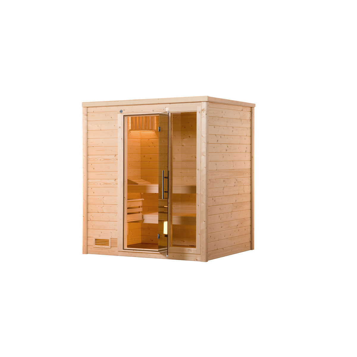 Weka  Premium Massivholz-Sauna Bergen Größe 1 Sparset 7,5 kW Bio S