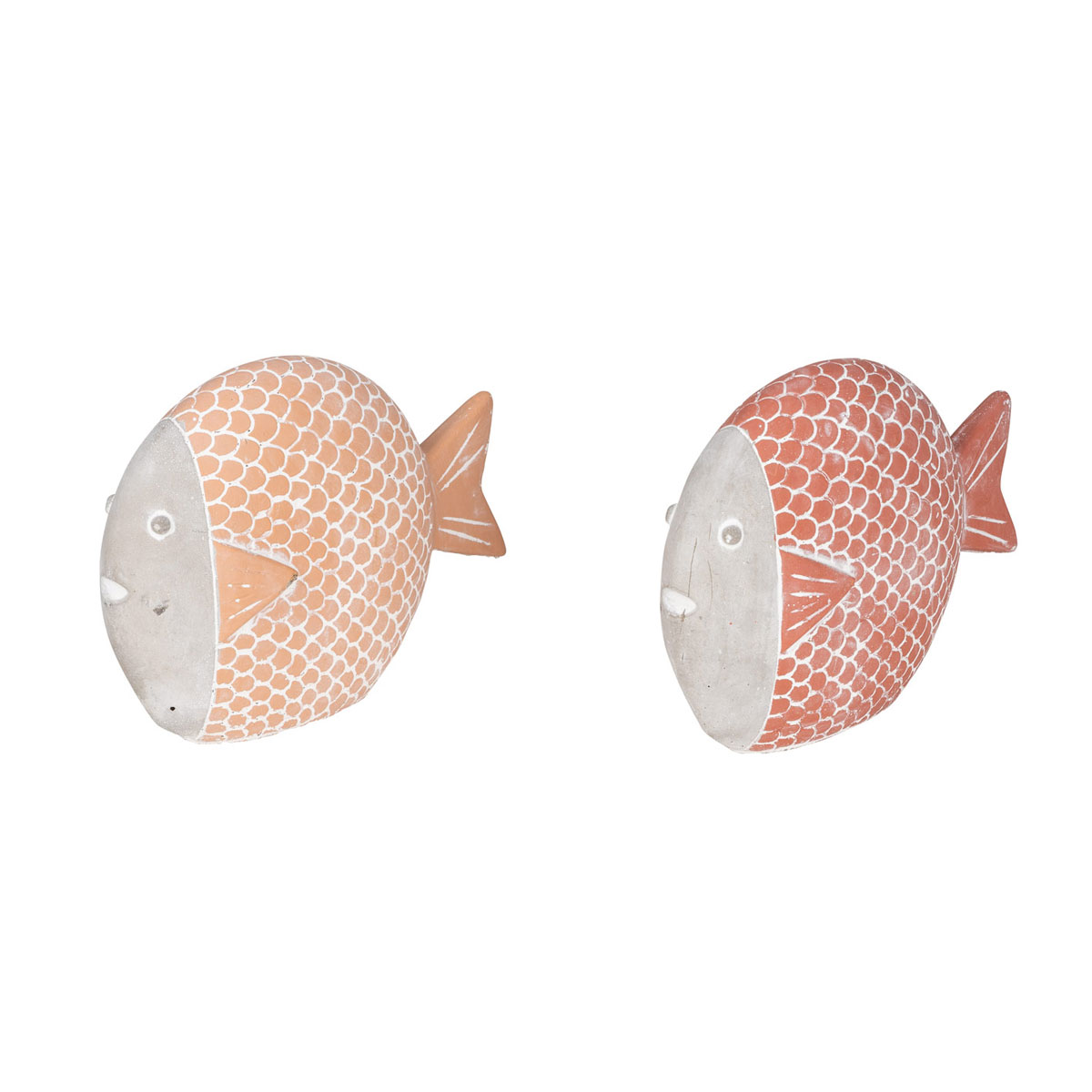 Zement-Fisch schmal 3 x 9,5 x 7 cm lachsfarben-braun