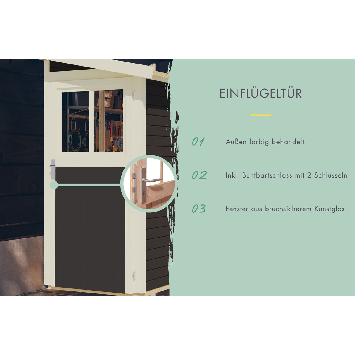 Karibu Gartenhaus Goerlitz terragrau Bild 7