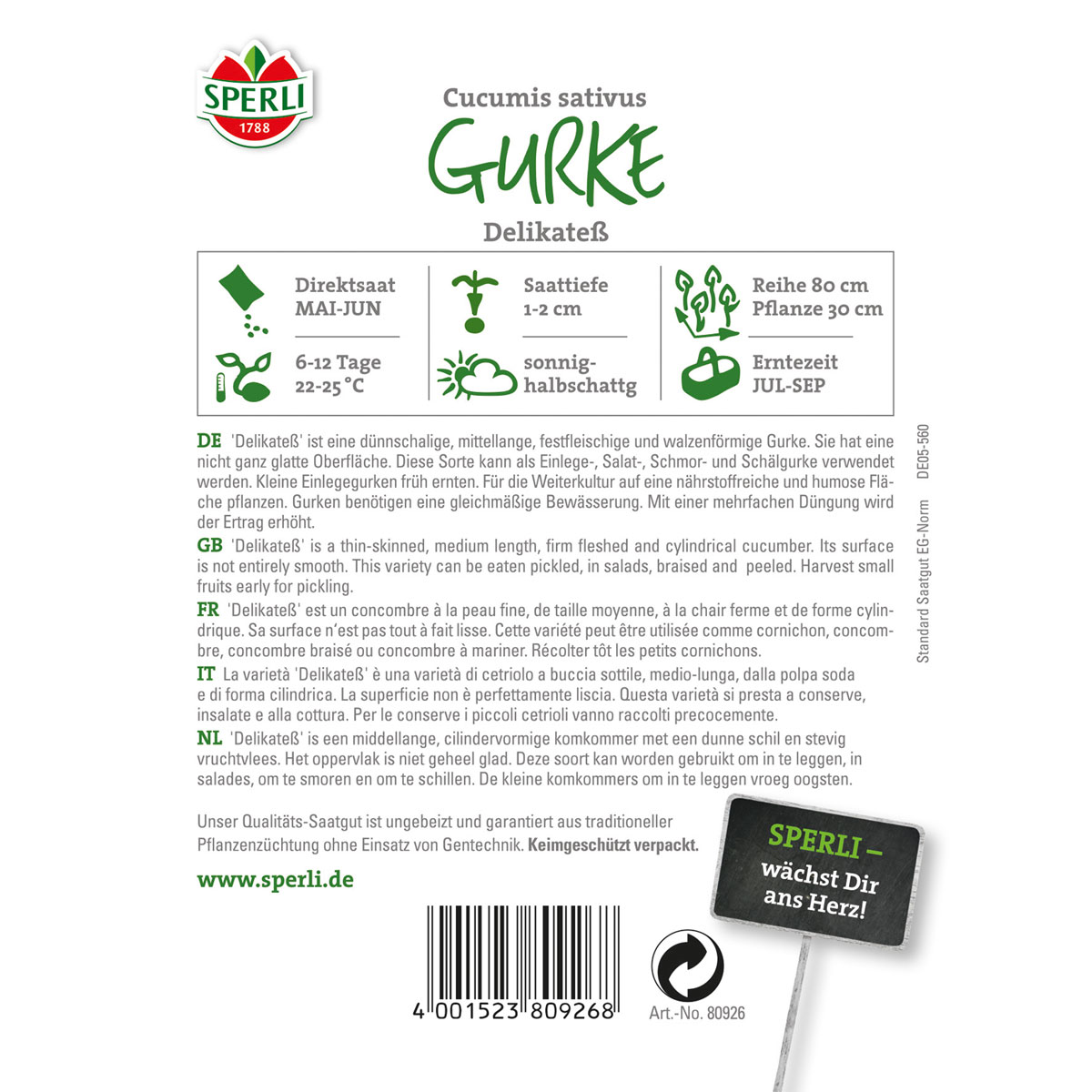 Sperli Schälgurken Delikateß Bild 2
