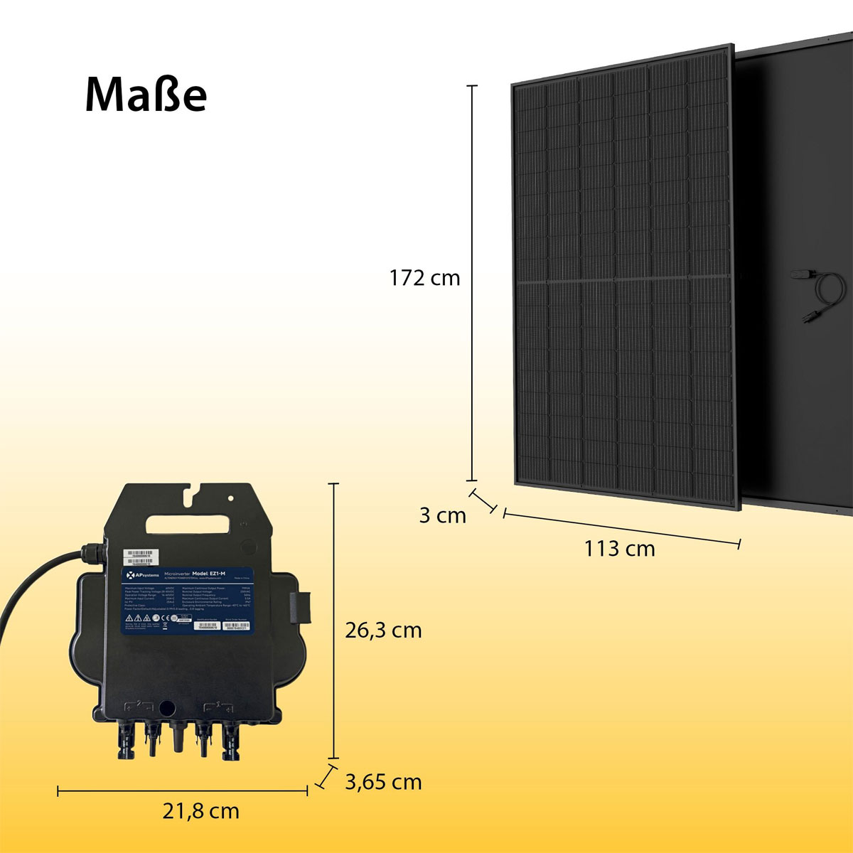 VALE Balkonkraftwerk 800 Watt Full Black mit Halterung - 830 Wp APsystems Wechselrichter Bild 4