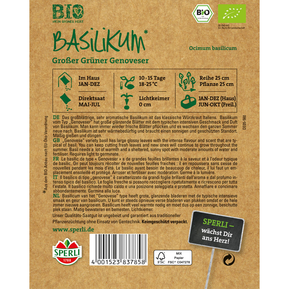 Sperli Basilikum Bio Version 1 Bild 2