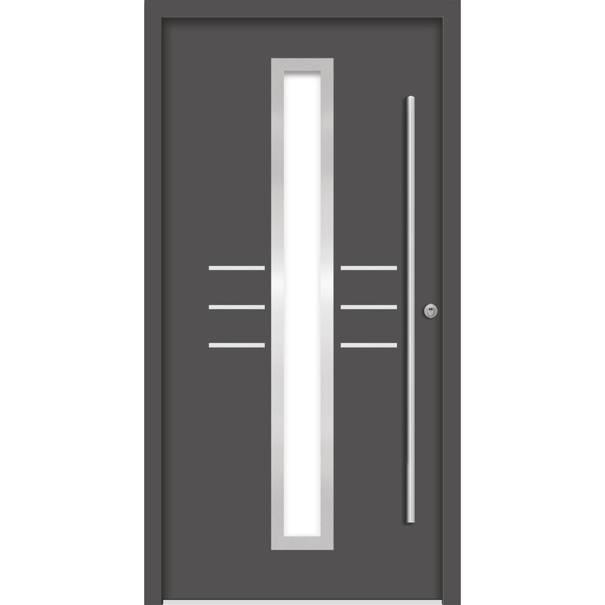 SplenDoor  Premium-Haustür Passivedoor Lund RC2 energiesparend einbruchsicher anthrazit 100 x 200 cm rechts