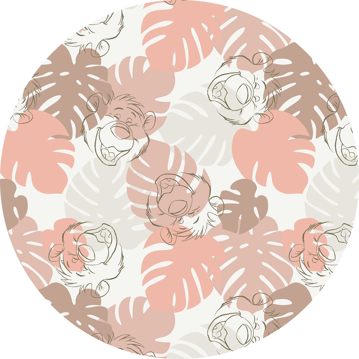 Komar  Selbstklebende Vlies Fototapete rund Jungle Joy Durchmesser 125 cm Bild 2