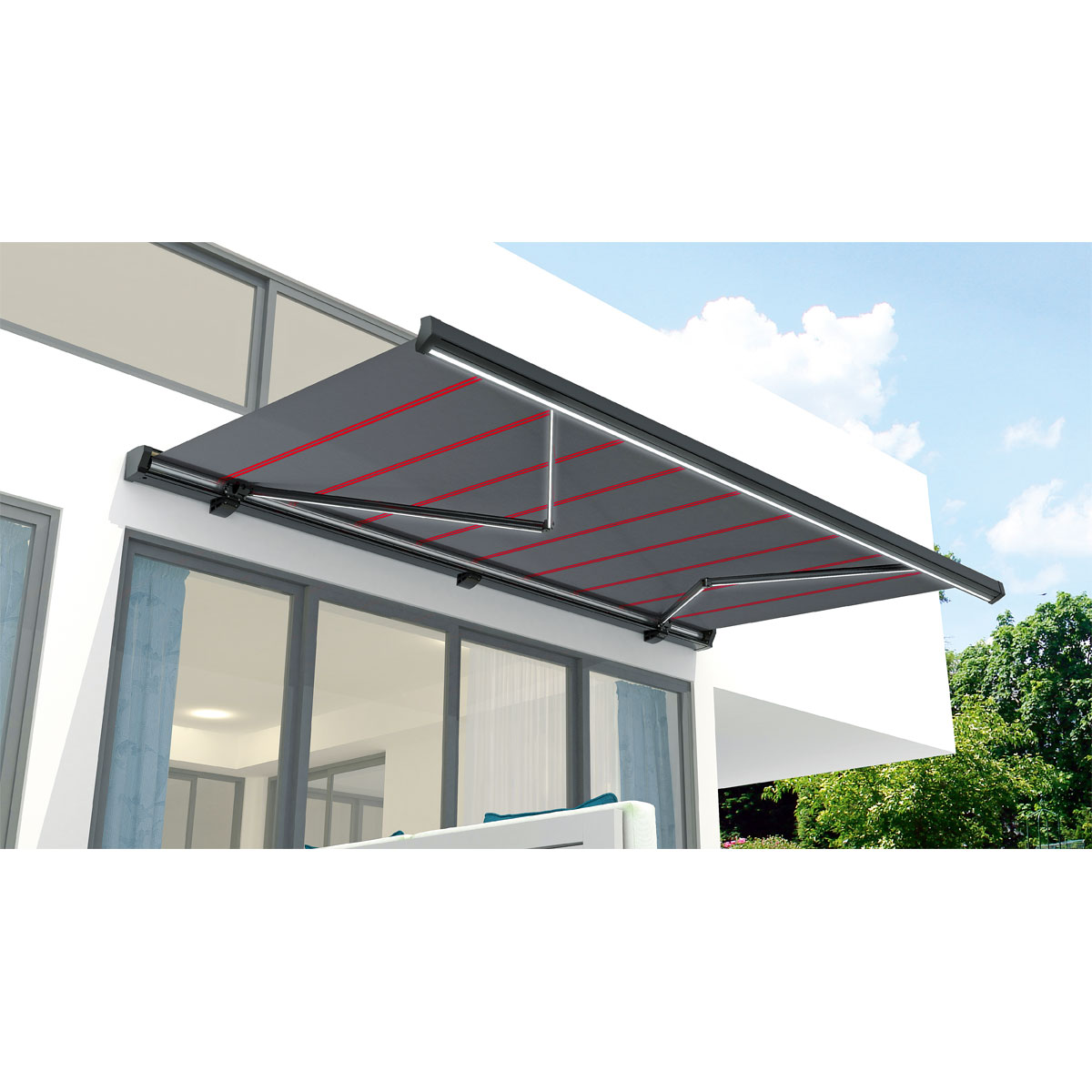 Durabil Markise Fine-Line inkl LED-Beleuchtung 4 x 3m anthrazit Bild 3