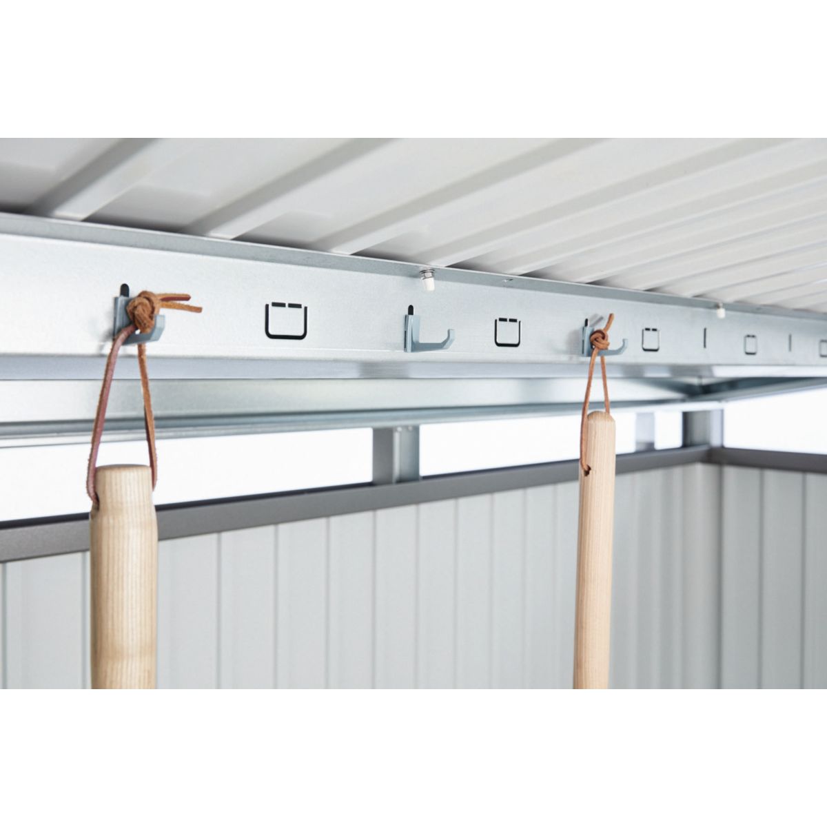 Biohort Gerätehaus Panorama Gr. P2 silber-metallic mit Doppeltür Bild 5