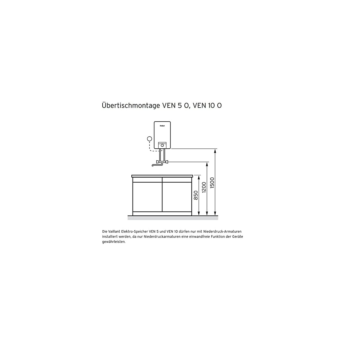 Vaillant Obertischspeicher VEN 5/7-5 O drucklos 5 Liter  Bild 5