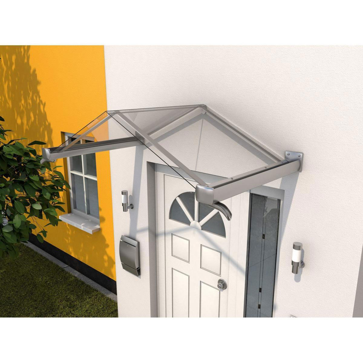 Durabil Giebelvordach Typ GV/T Edelstahloptik 160 x 90 x 40 cm