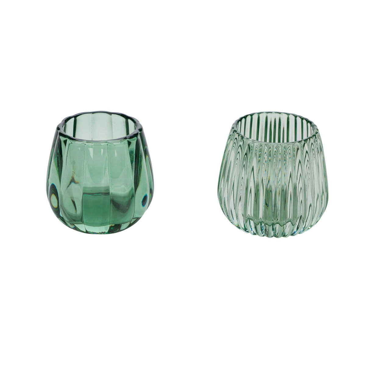 Glas-Windlicht Durchmesser 7,5 x 8,5 grün