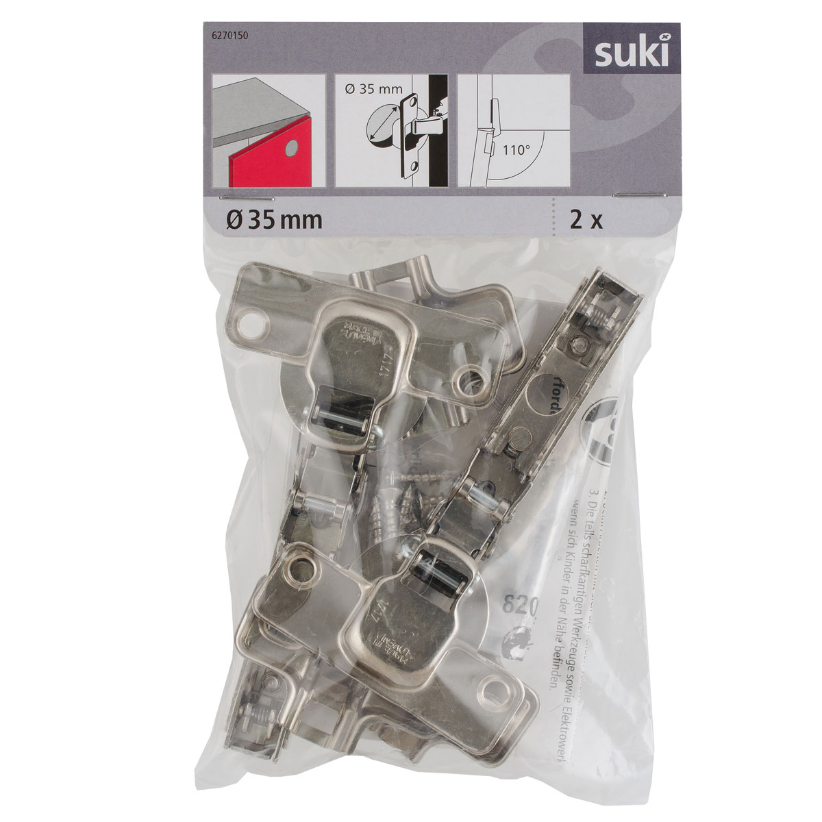 Suki Topfscharnier mit Clip und Feder 2 Stück