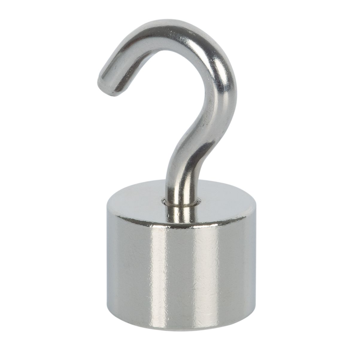 Suki Topfmagnet Neodym mit Schraubhaken M5 Ø 20 x 41 mm, silber