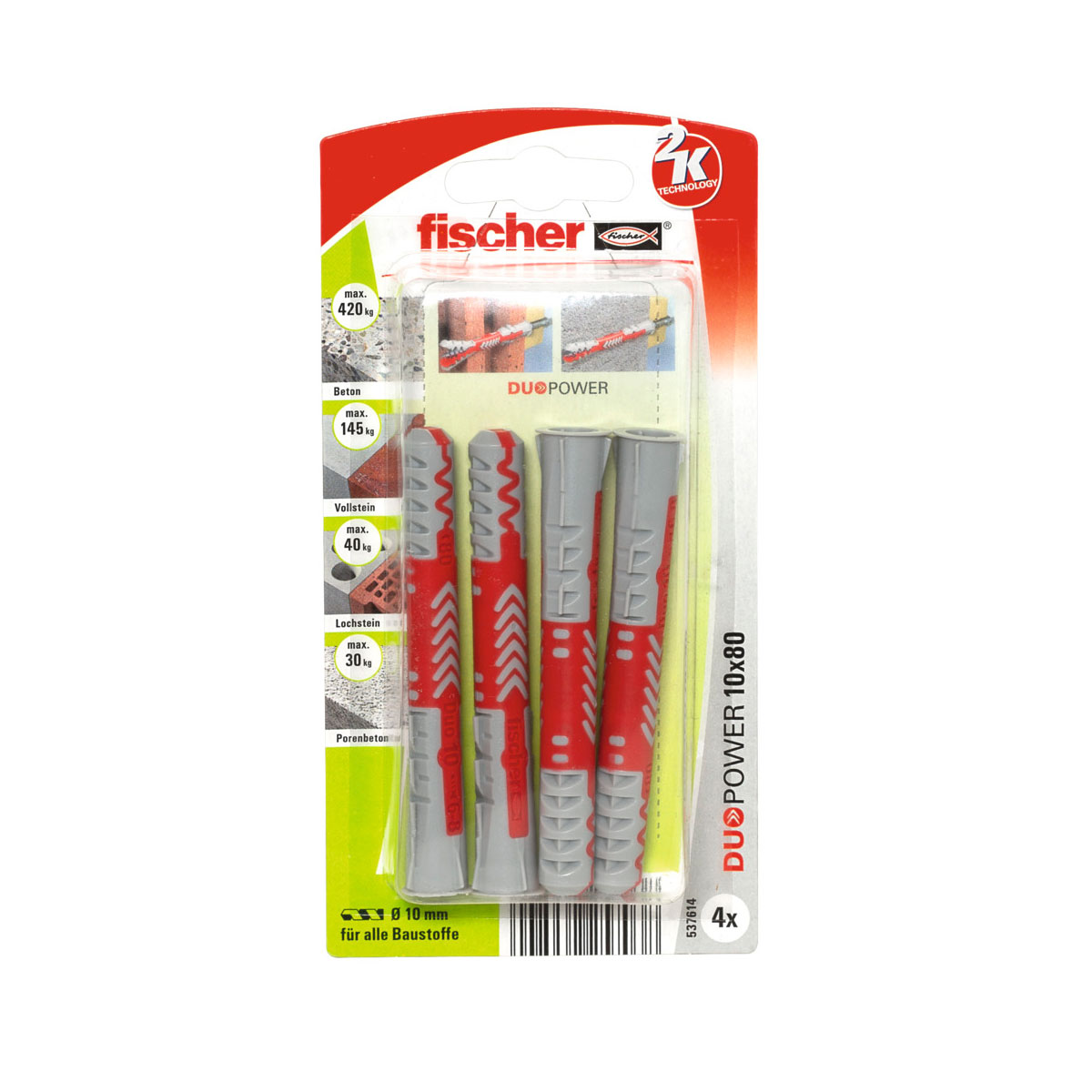 Fischer  Dübel DuoPower 10 x 80 mm 4 Stück Bild 1