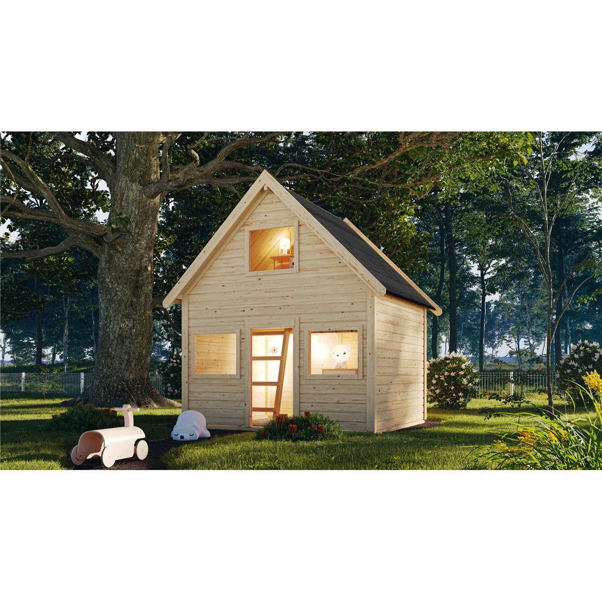 Spielhaus Kalle naturbelassen Bild 4