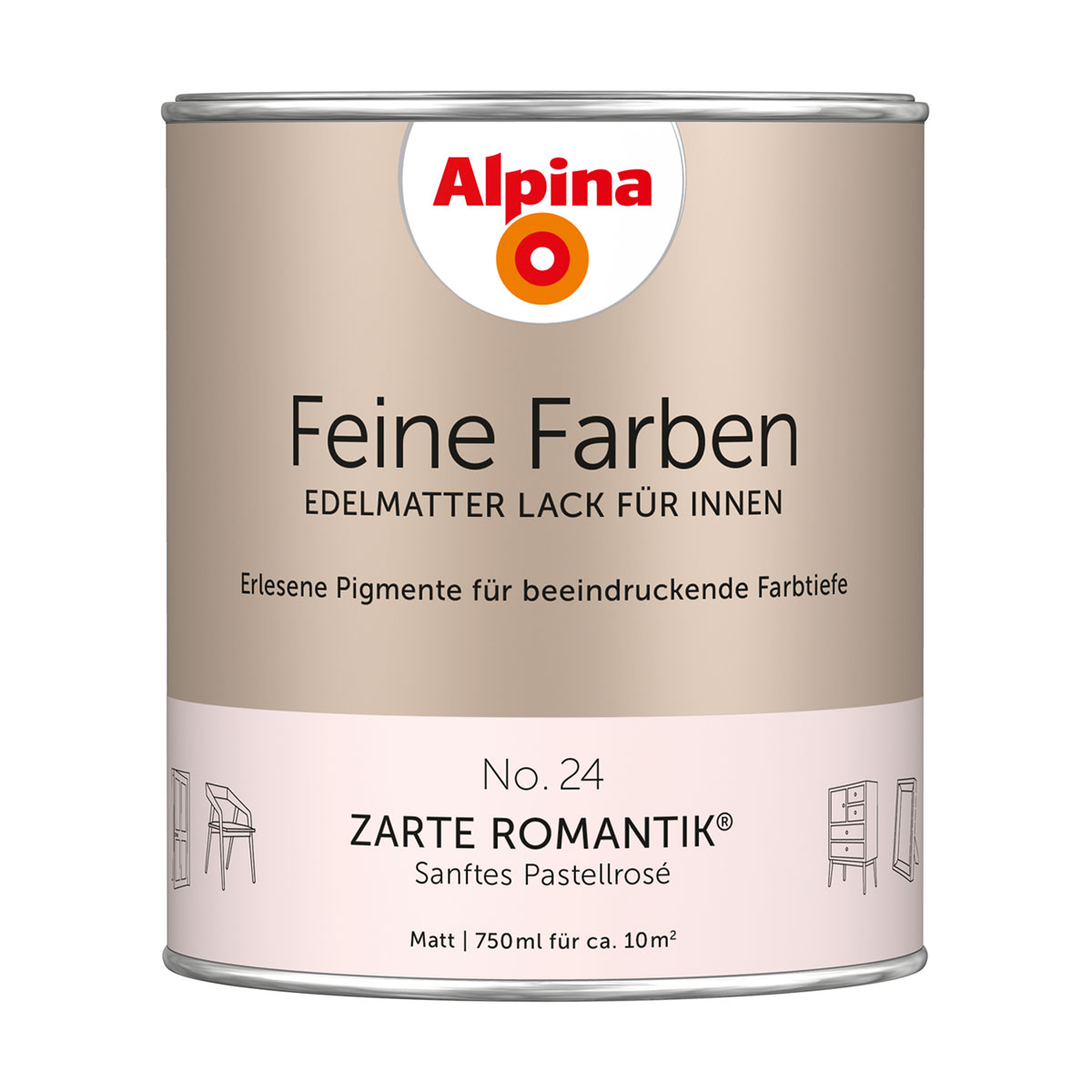 Alpina  Buntlack Feine Farben Lack No 24 Zarte Romantik edelmatt 750ml