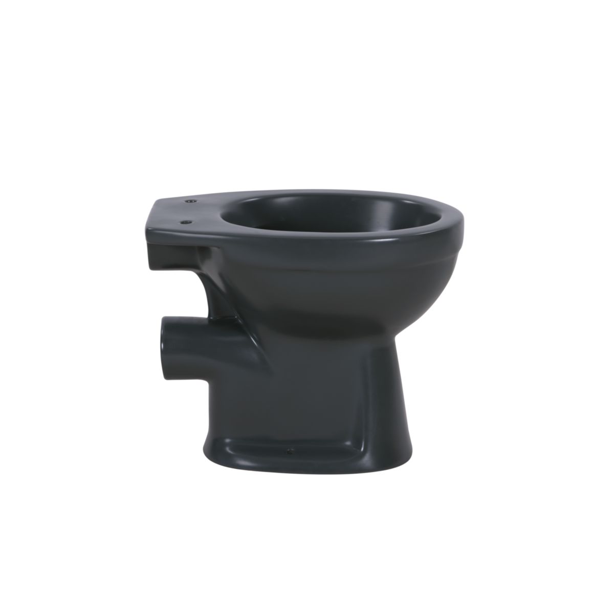 sanicomfort Stand-WC anthrazit matt spülrandlos, Abgang waagrecht, Tiefspüler