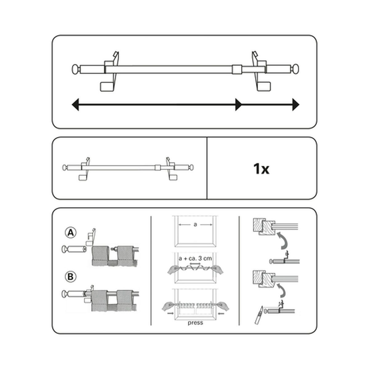 Gardinia Gardinenstange Filigrano Kugel 50-80 cm Durchmesser 8/10 cm Edelstahl-optik Bild 8