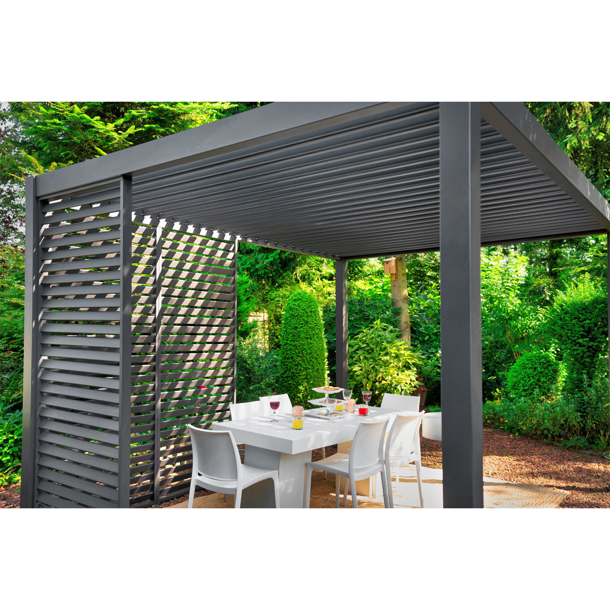 Lamellenwand 400-Serie anthrazit 120 x 240 cm Bild 4