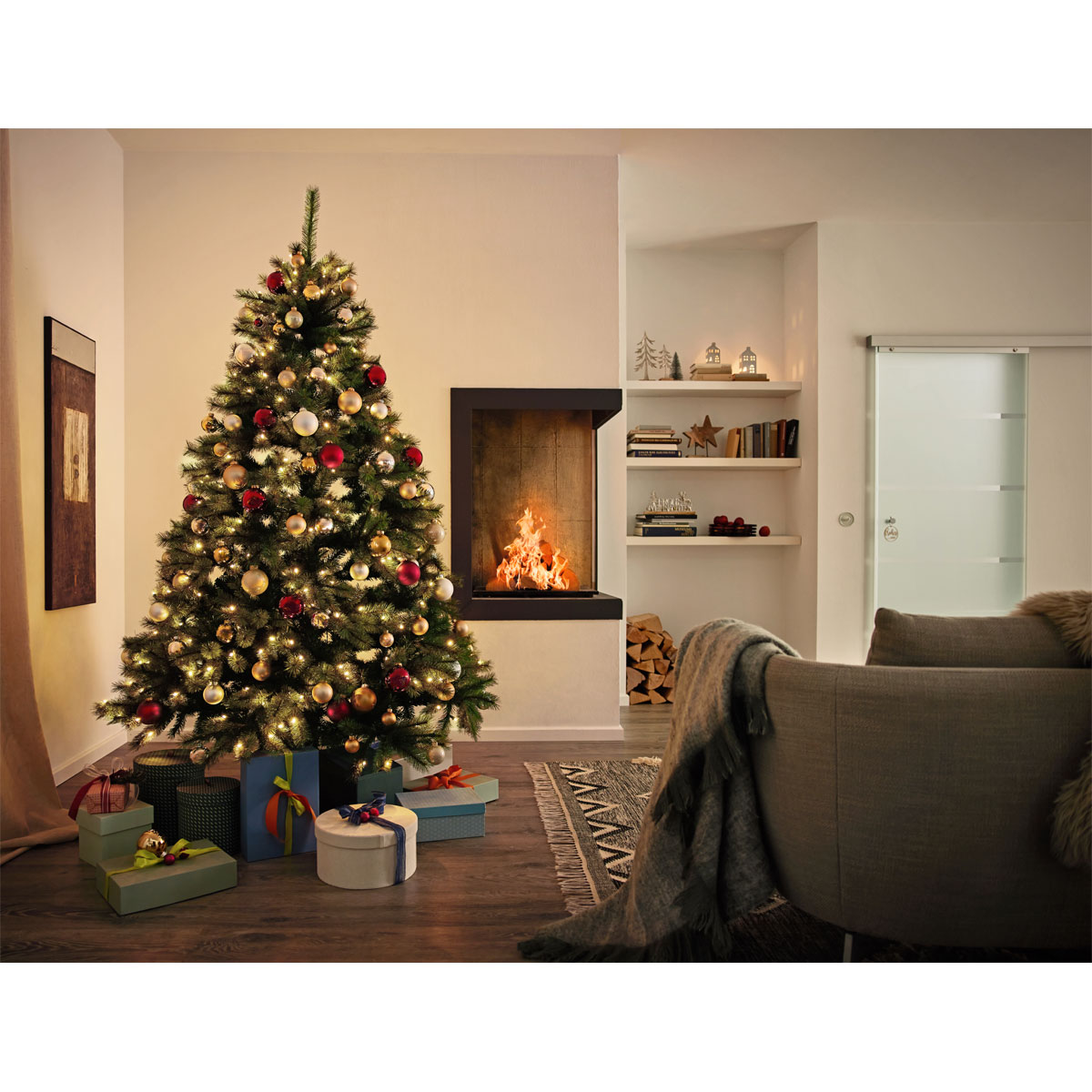 Baum zum Stellen silber Aluminium 33 x 5 cm Bild 3