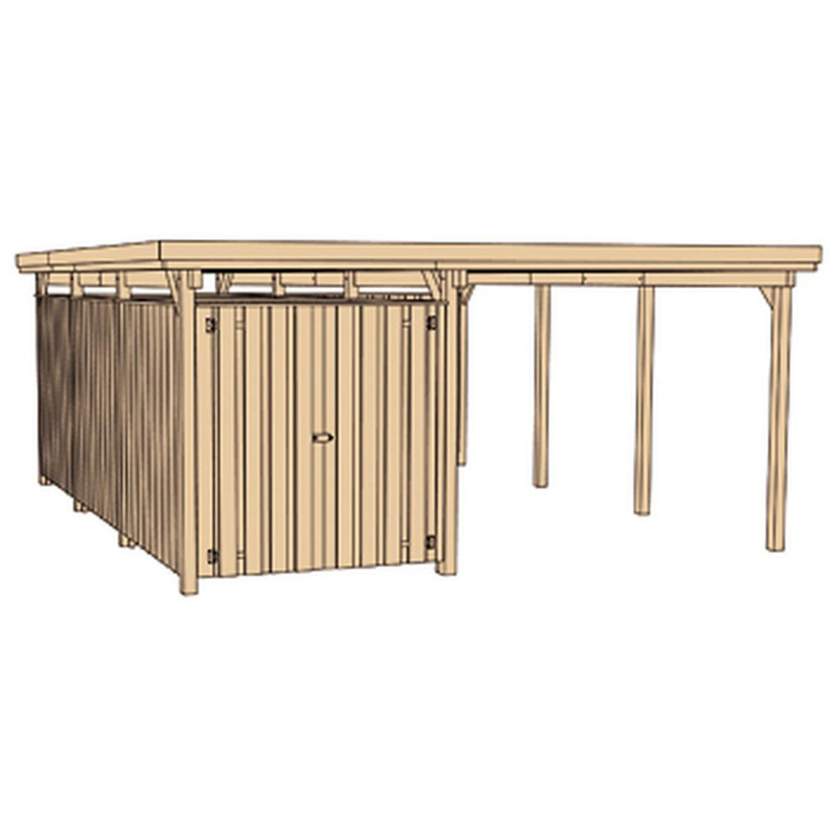 Weka Carport 607 inklusive Geräteraum 512 x 602 x 233 cm Bild 3