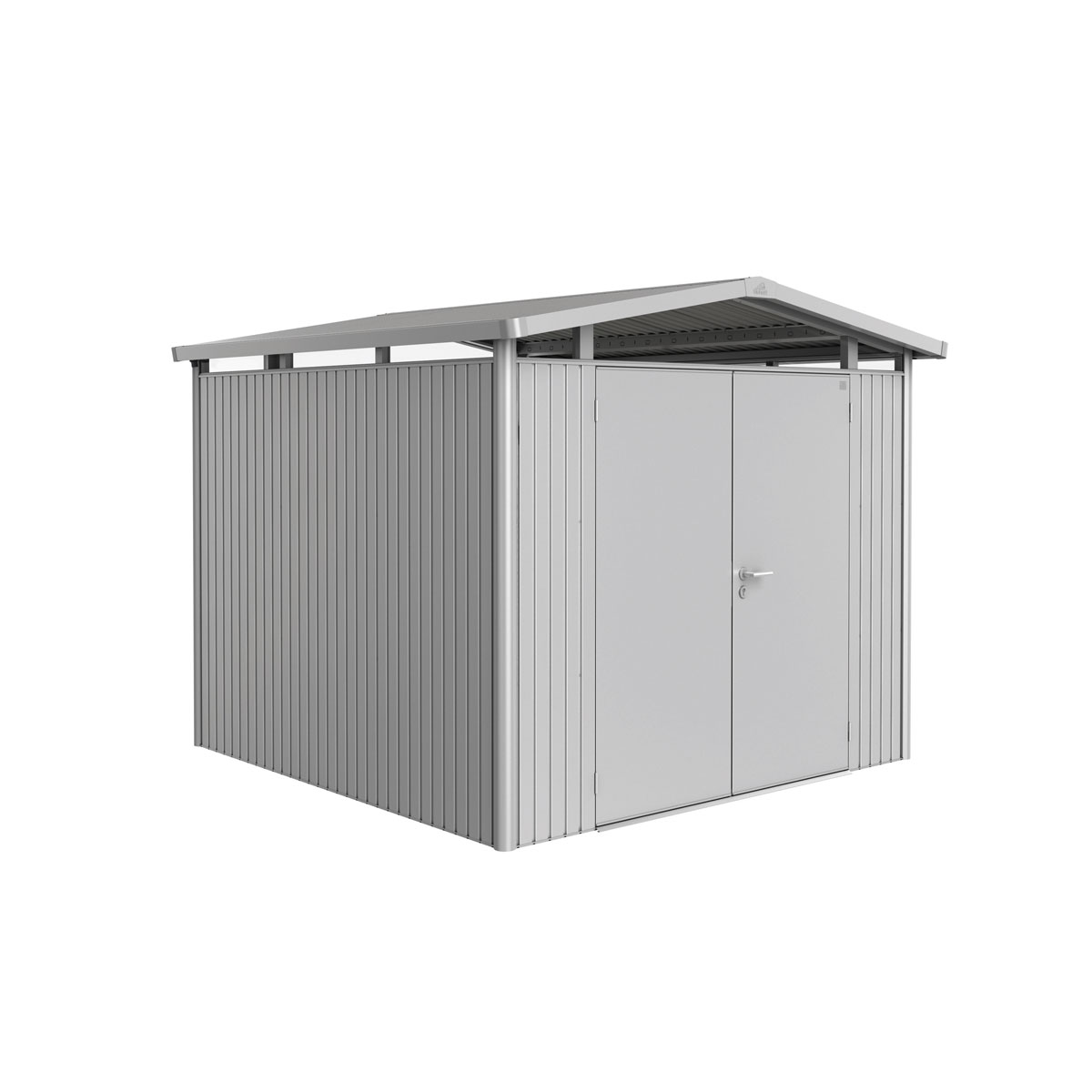 Biohort Gerätehaus Panorama Größe P4 silber-metallic mit Doppeltür