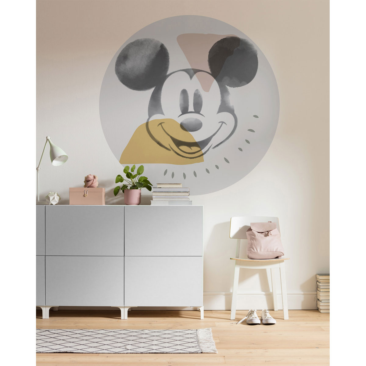 Komar  Selbstklebende Vlies Fototapete rund Mickey Abstract Durchmesser 125 cm