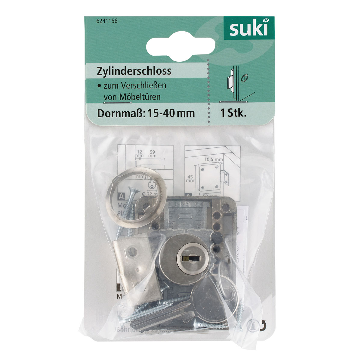 Suki Zylinderschloss verschiedenschließend 22 mm