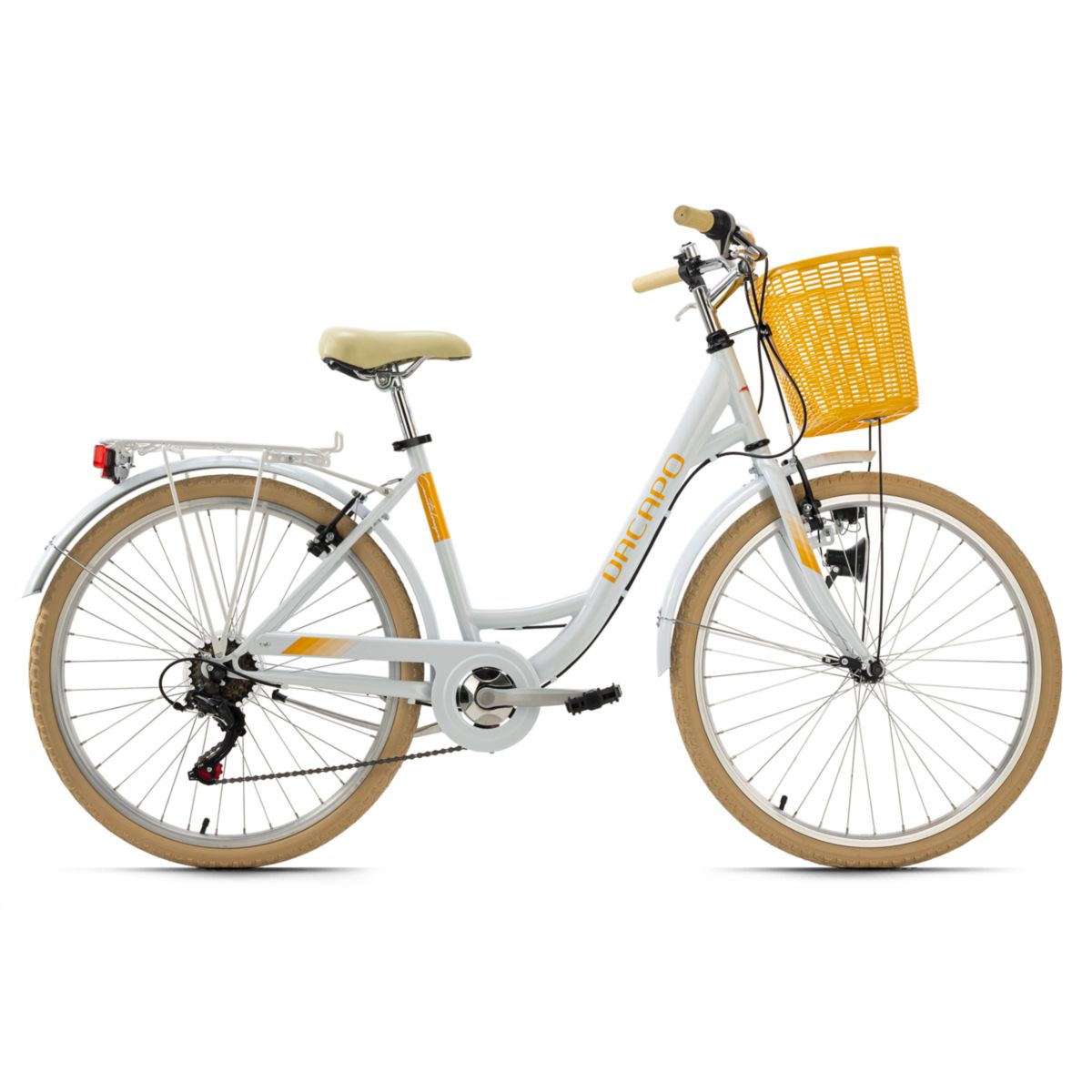 Damenfahrrad 26'' Cantaloupe weiß mit Korb RH 44 cm KS Cycling