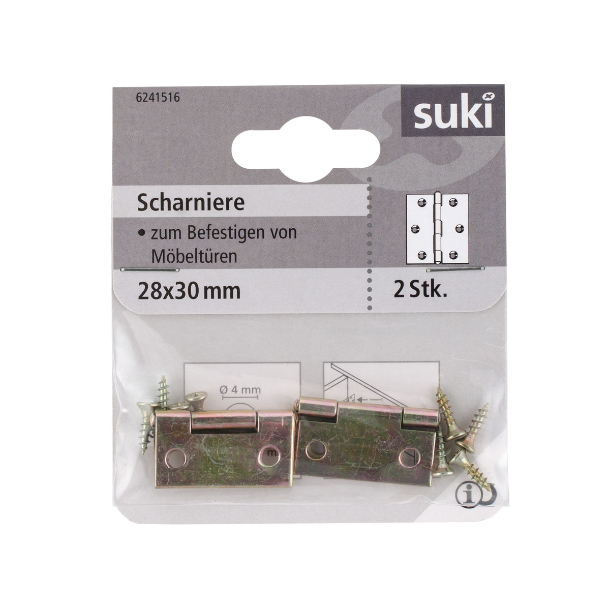 Suki Scharnier Stahl 2,8 x 3 cm käntige Ausführung 2 Stück Bild 1