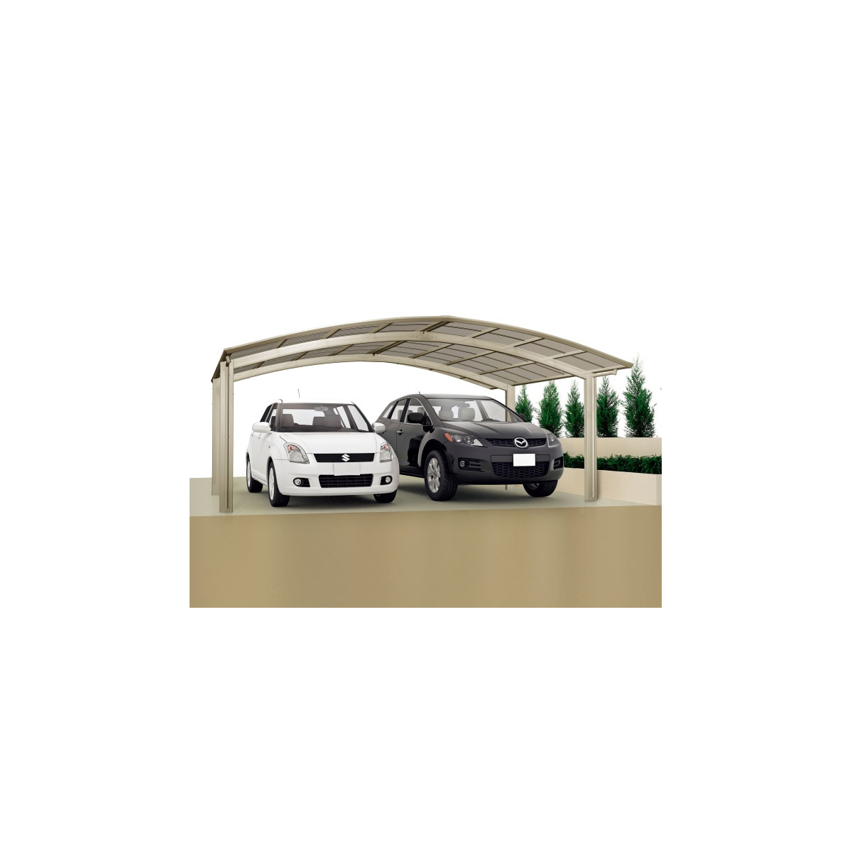 Ximax Carport Alu Portoforte 110 M-Ausführung Edelstahl-Look Bild 2