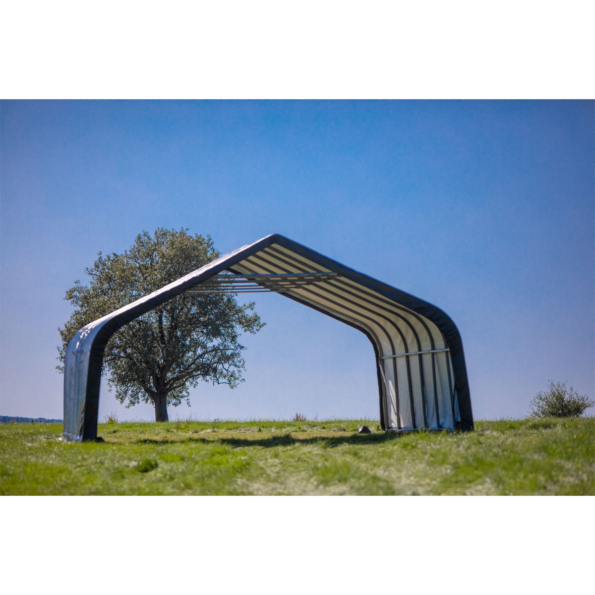 ShelterLogic Weidezelt Run-In-Shed 49,64 m² 730x670x380cm Grün Bild 2