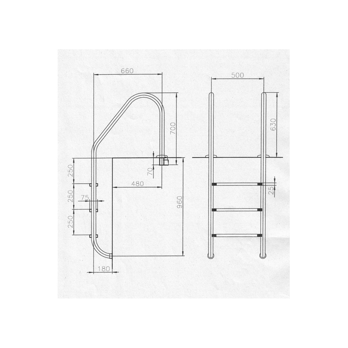 Tiefbeckenleiter weit 3 Stufen Bild 2