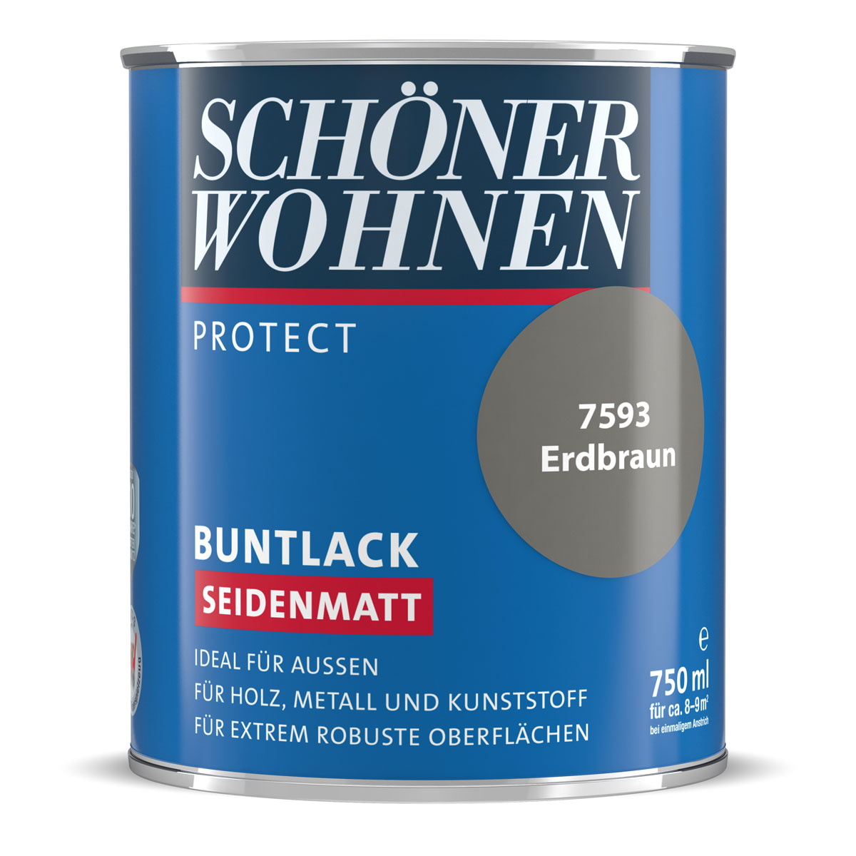 Schöner Wohnen Farbe Buntlack Protect erdbraun seidenmatt 750 ml