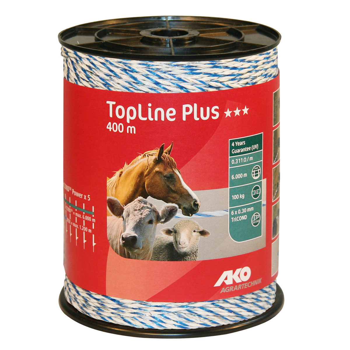 Weidezaunlitze TopLine Plus 400 m weiß-blau 400 Stück Bild 2