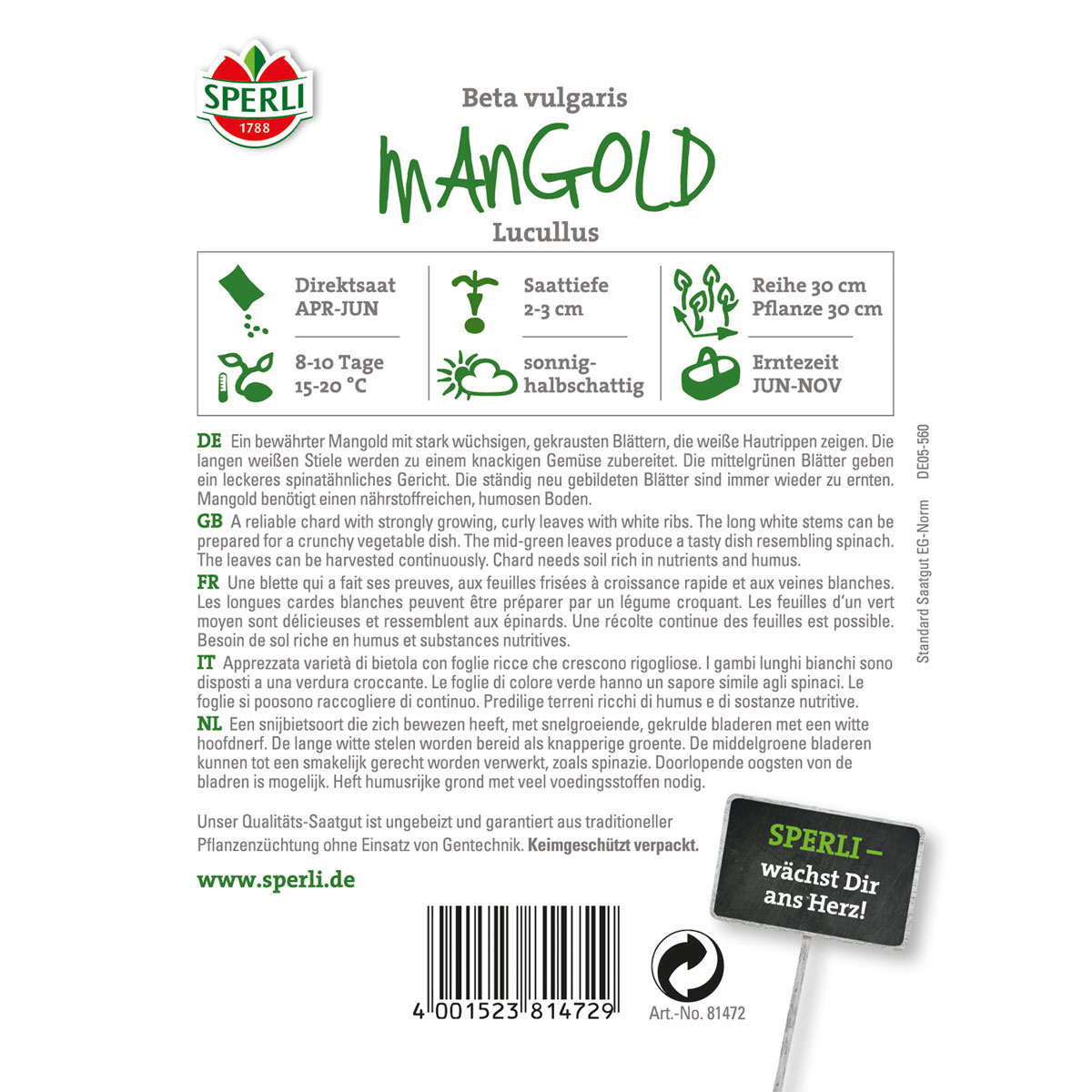 Sperli Mangold Lucullus Bild 2