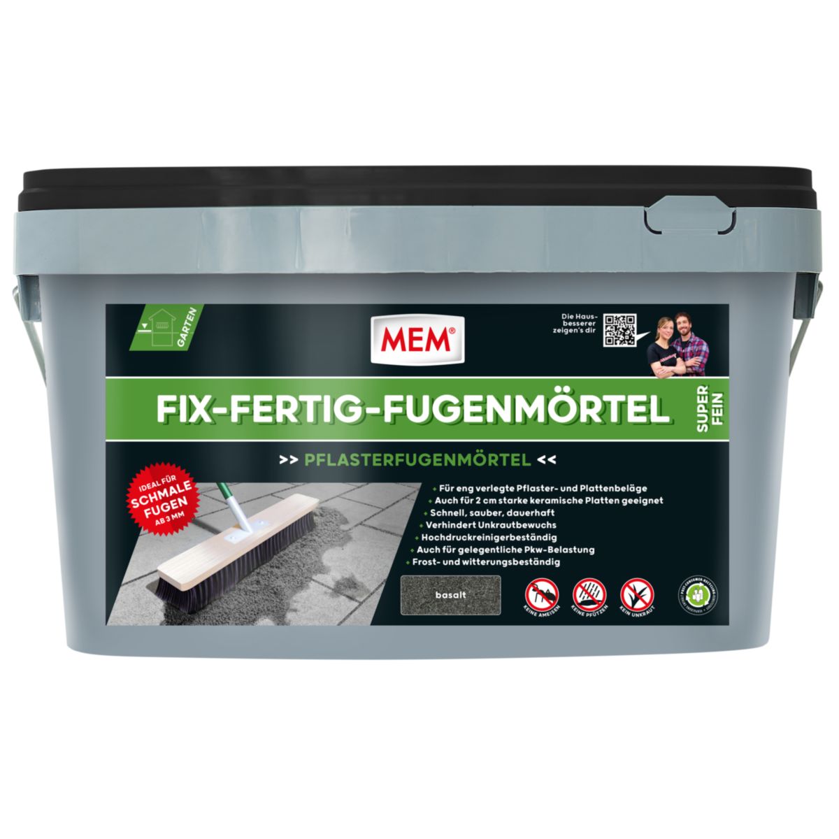 MEM Fix-Fertig-Fugenmörtel Super Fein basalt 20 kg