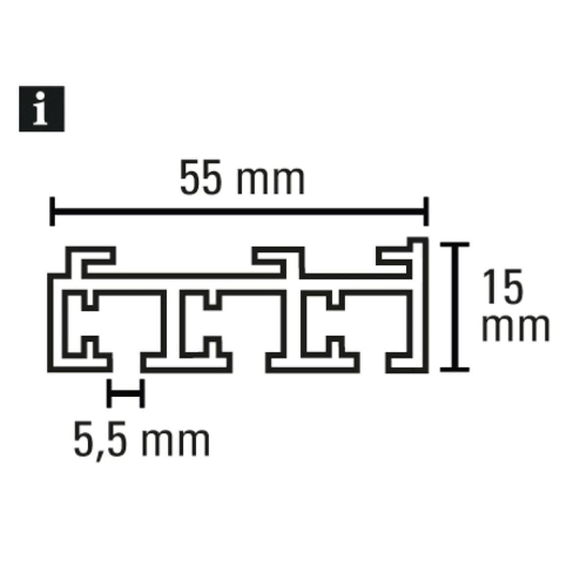 Gardinia Flächenvorhangschiene 3-läufig 210 cm weiß Bild 2