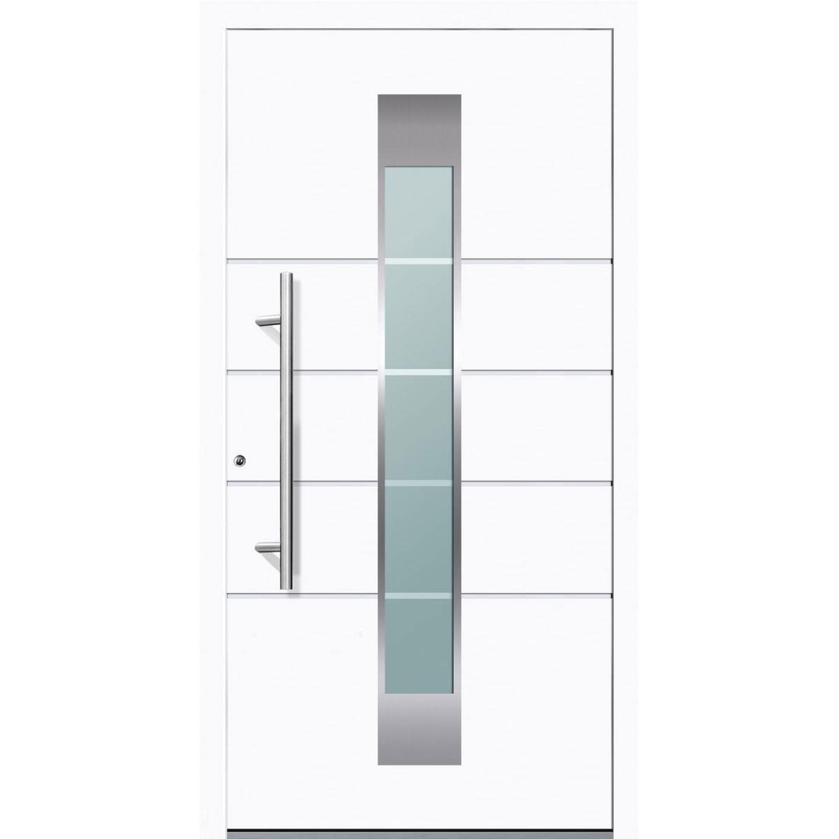 Aluminium Sicherheits-Haustür Turin Exklusiv 75 mm weiß 110 x 210 cm Anschlag links inkl Griffset Bild 1