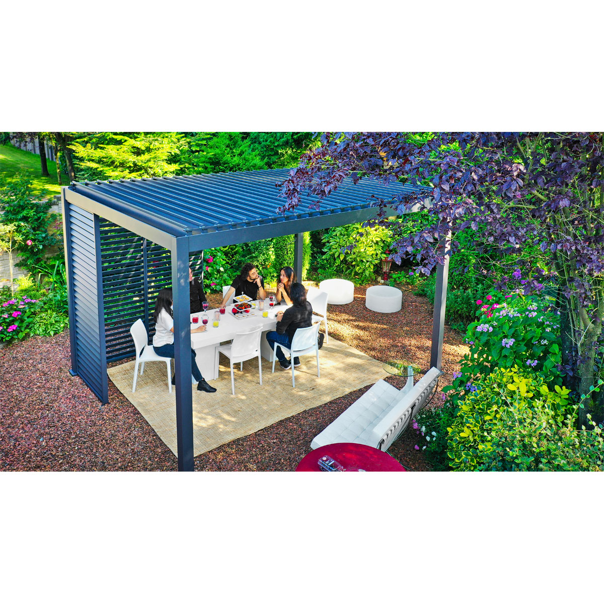 Lamellenwand 300-Serie anthrazit 0,9 x 2,4 m Bild 5