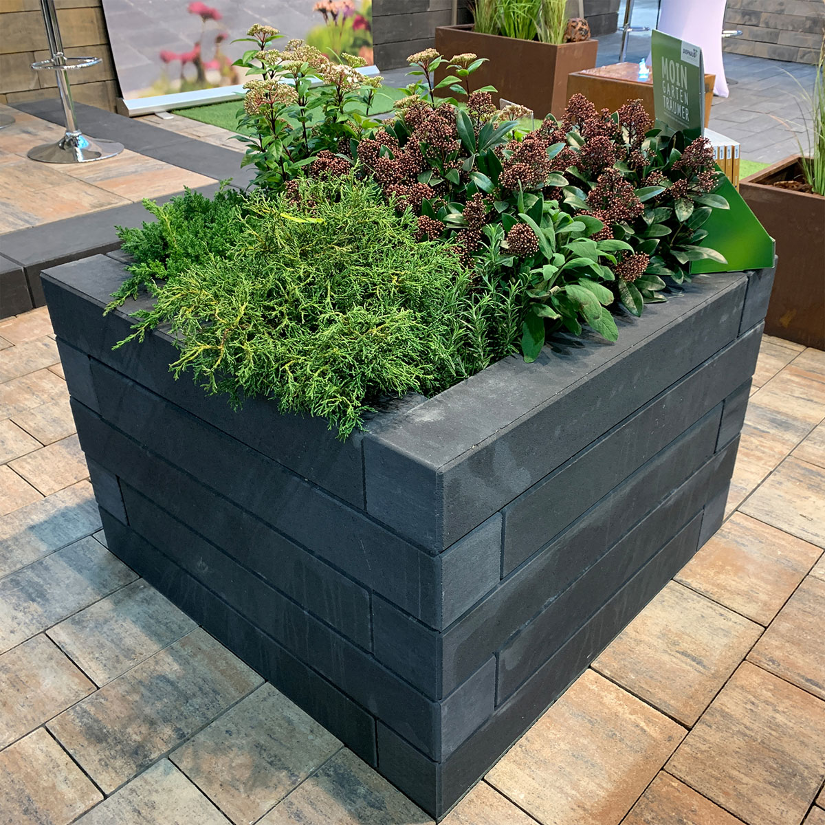 Diephaus  Mauerstein Linear Kombi Basalt 80 x 12,5 x 12,5 cm Bild 3