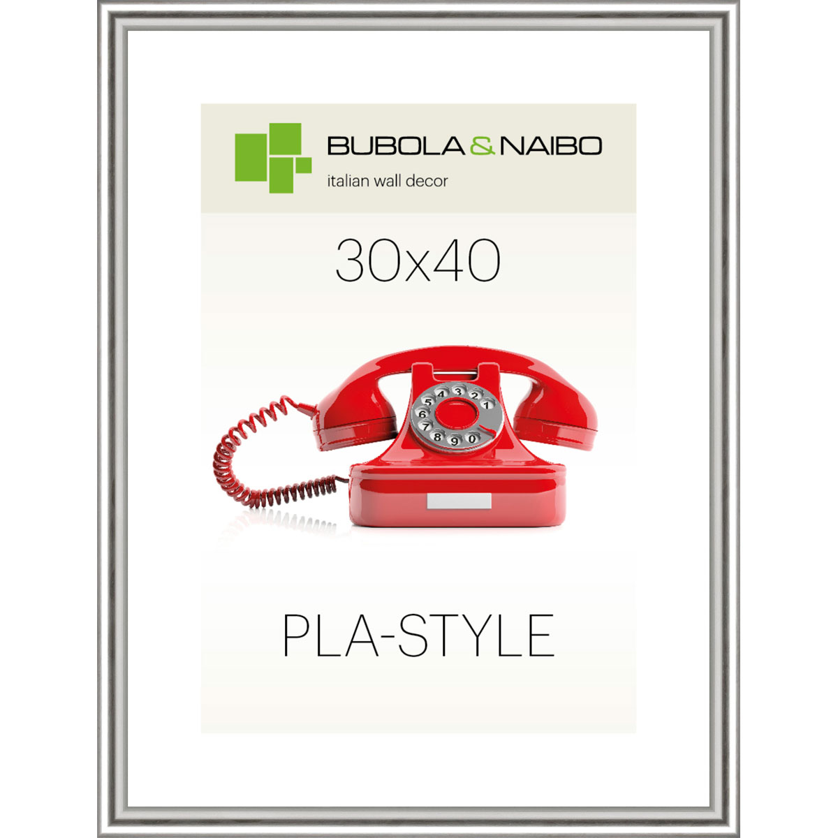 Kunststoffrahmen PLA01 30 x 40 cm Silber