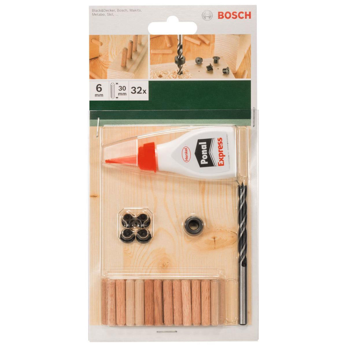 Bosch  DIY Dübelset 6 x 30 mm 32- teilig  Bild 2